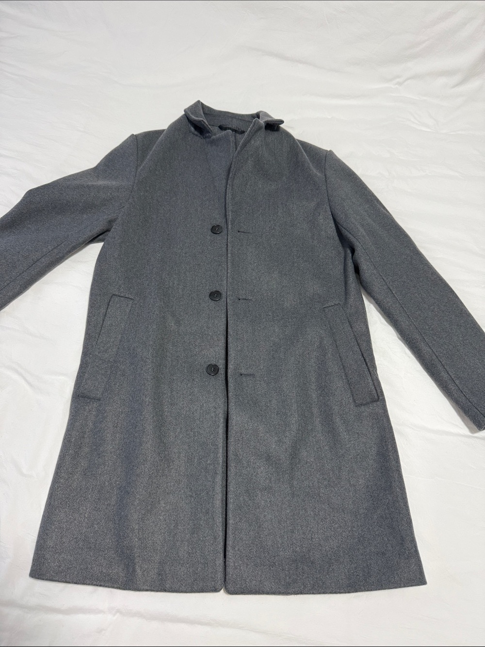 H&M Men's Dark Gray Single-Breasted Pea Coat
